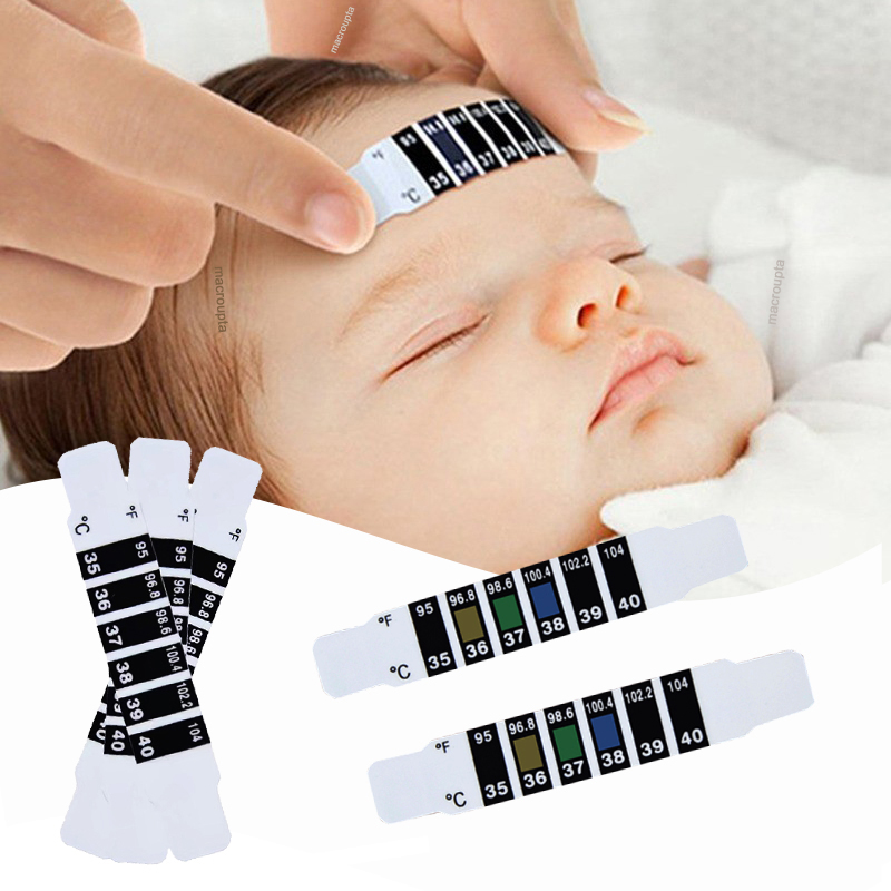 Temperature Strip Thermometer - 10 adet Alın Kafa Şerit Termometre